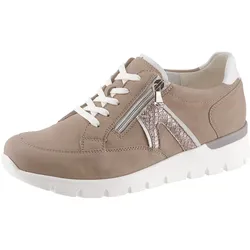 Schnürschuh WALDLÄUFER, Damen, Gr. 8, grau (taupe), Nubukleder, Nubukleder, modisch, Schuhe