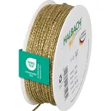 HALBACH Seidenbänder Premium Kordel Gold | Breite: 2mm Länge: 50m | Kordel für Dekorationen | Goldschnur für DIY Handwerk und Geschenkverpackungen, Farbe: Gold