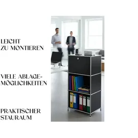 Floordirekt Metallregal 50 x 40 x 121 cm Schwarz