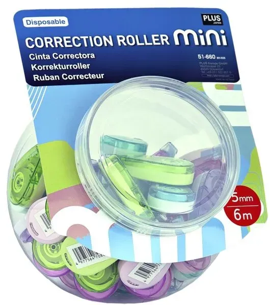 50er-Pack Korrekturroller »Mini« 5 mm / 6 m weiß, Plus, 6.7x3.4x1.4 cm