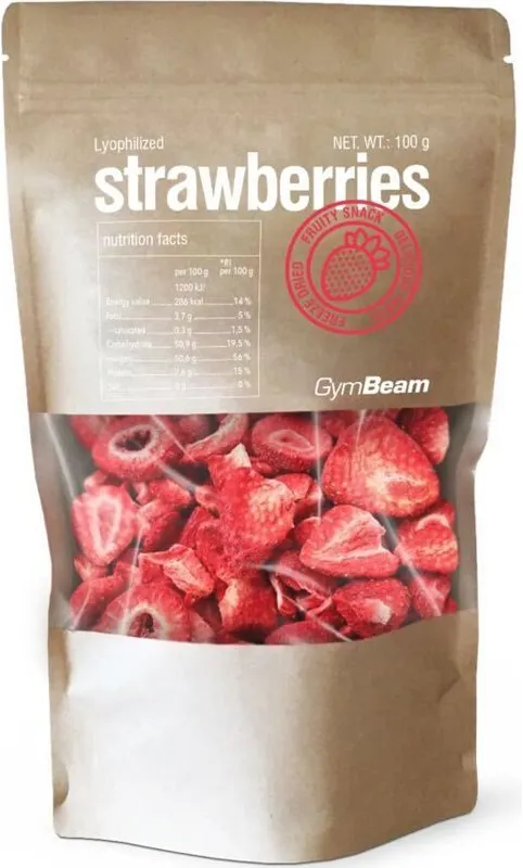 GymBeam Lyophilized Strawberries gefriergetrocknete Früchte 100 g