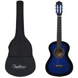 Klassikgitarre für Anfänger und Kinder mit Tasche Blau 1/2 34