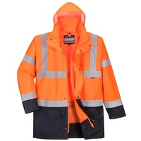 Portwest Winter Warnschutz Jacke 5-in-1, Größe: S, Farbe: Orange/Marine, S766ONRS