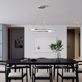 LUCANDE Lyani dimmbar Modern in Chrom aus Metall 1-flammig Wohnzimmerleuchte