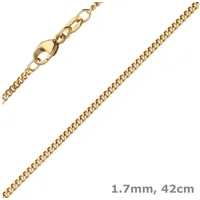 Schmuck Krone Goldkette 1,7mm Panzerkette aus 333 Gelbgold 42cm, Gold 333 goldfarben