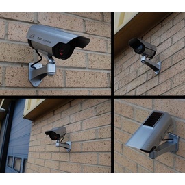 Maclean Brackets Maclean SOL 1200 Kamera Dummy LED Überwachungskamera Attrappe Alarmanlage CCTV Camera Solar