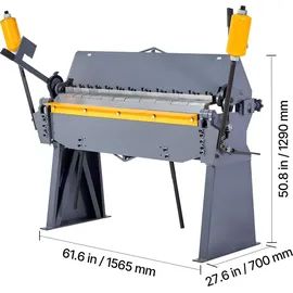 Vevor Biegemaschine, 1220 mm Kantbank, 2,5-mm-Weichstahl-Biegedicke, 0–135 Grad einstellbar, Blechbieger, Schwenkbiegemaschine mit 8 Fingern, Blechbiegemaschine für präzises Biegen