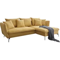 Ecksofa OTTO HOME "LIVORNO,258 cm, L-Form", gelb, B:258cm H:91cm, 100% Polyester;PU-Schaum und Nosag-Federung.;Federung Ottoman : 12 x Feder Type B 1650mm;Ferderung 2 Sitzer: 10 x Feder Type B 650 mm;Sitz und Funktion: Schaum T30/40 8 cm., Sofas, Ecksofa, Schlaffunktion u. Bettkasten (139/224cm), Samt, Struktur, Webstoff