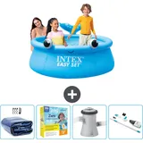 Intex Easy Set Schwimmbecken rund – Wal – 183x51 cm – Zubehör CB12 Blau No Size