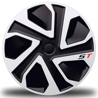 Radkappen 13 14 15 16 17 ST Zoll – Schwarz Silber – sportliches Design – 4er Set (16)