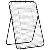 Homcom Fußball Rebounder mit 4 Verstellbaren Stufen schwarz 123L x 73B x 178,5H cm