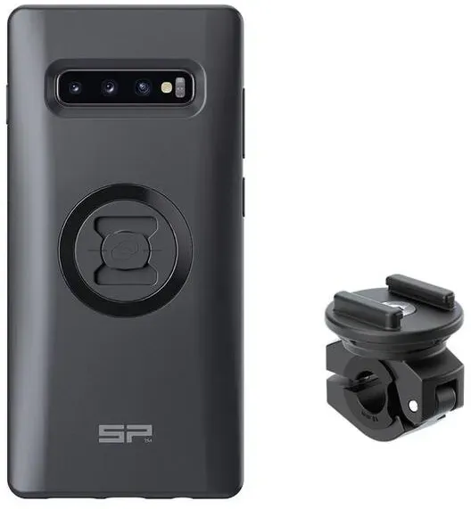 SP Connect Complete Pack Motorfiets Bundel Gemonteerd op achteruitkijkspiegel - Samsung S10 +