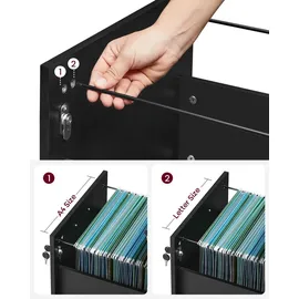 VASAGLE Aktenschrank 40 x 54,4 x 43,8 schwarz