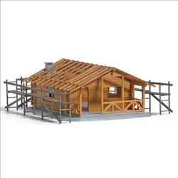 Blockhütte im Bau Modell von Busch 1:87
