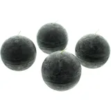 Frank Flechtwaren Kugelkerze 4 St. Ø 7,9 cm schwarz