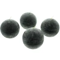 Frank Flechtwaren Kugelkerze 4 St. Ø 7,9 cm schwarz