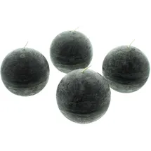 Frank Flechtwaren Kugelkerze 4 St. Ø 7,9 cm schwarz