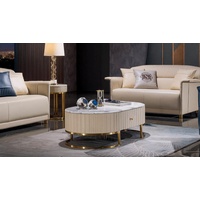 JVmoebel Couchtisch, Couchtisch Tisch Oval Luxus Design Tische Kaffee Beistelltische Wohnzimmer Ovale beige