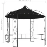 vidaXL Pavillon  Ø 3 m anthrazit