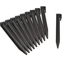 Wovar Erddübel Kunststoff Schwarz für Rasenkante 15 cm - Set 10 Stück