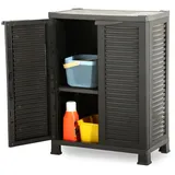 Kreher Kunststoffschrank Star Mittler, 92 x 68 x 40 cm cm, mit 1 Einlegeböden, verstellbar, je 20 kg Tragkraft - mittlere Version Schwarz (mittel)