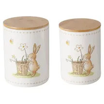 Boltze Küchenbehälter Charmy 12 x 16 cm 2-tlg. beige/weiß