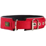Hunter Neopren Reflect Hundehalsband, Nylon, Neopren gepolstert, reflektierend, 60 rot/schwarz