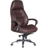 FineBuy Bürostuhl Chefsessel Echtleder Ergonomisch XXL Drehstuhl 120 kg Stuhl - Braun