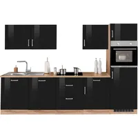 kochstation Küchenzeile KS-Tinnum 300 cm schwarz