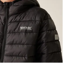 Regatta Marizion Baffle-Jacke mit Kapuze für Kinder, Farbe:Schwarz, Kinder Größen:140 - Schwarz