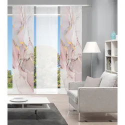 Schiebegardine VISION S "MARMOSA 3er SET" Gr. 1, rosa (goldfarben, rosa), B:60cm H:260cm, Polyester, Gardinen, Bambus-Optik, Digital bedruckt