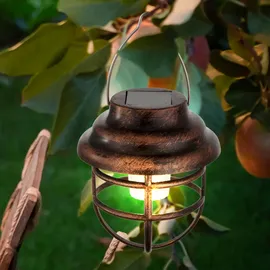 ETC Shop LED Solar Hängeleuchte 14 cm rost