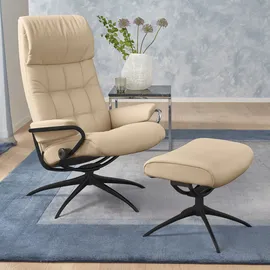 Stressless Stressless® Relaxsessel »London« Set, Relaxsessel mit Hocker, mit Hocker, High Back, mit Star Base, Gestell Schwarz