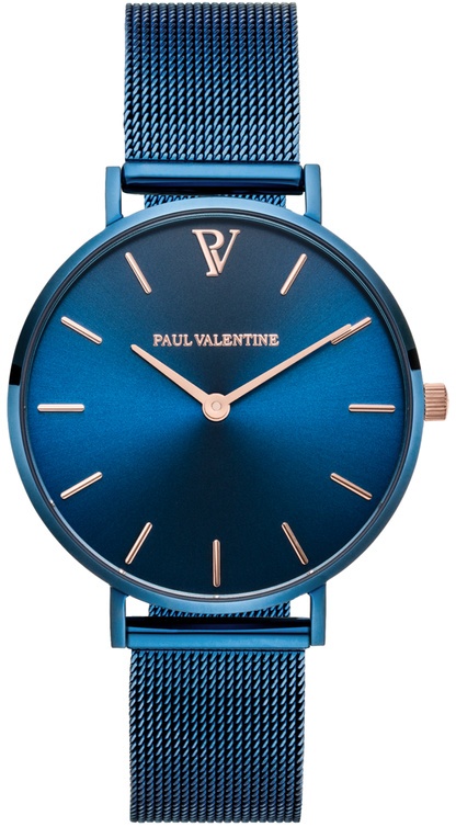 Paul Valentine Armbanduhr "Blue Mesh" Edelstahl (Farbe: Blau)