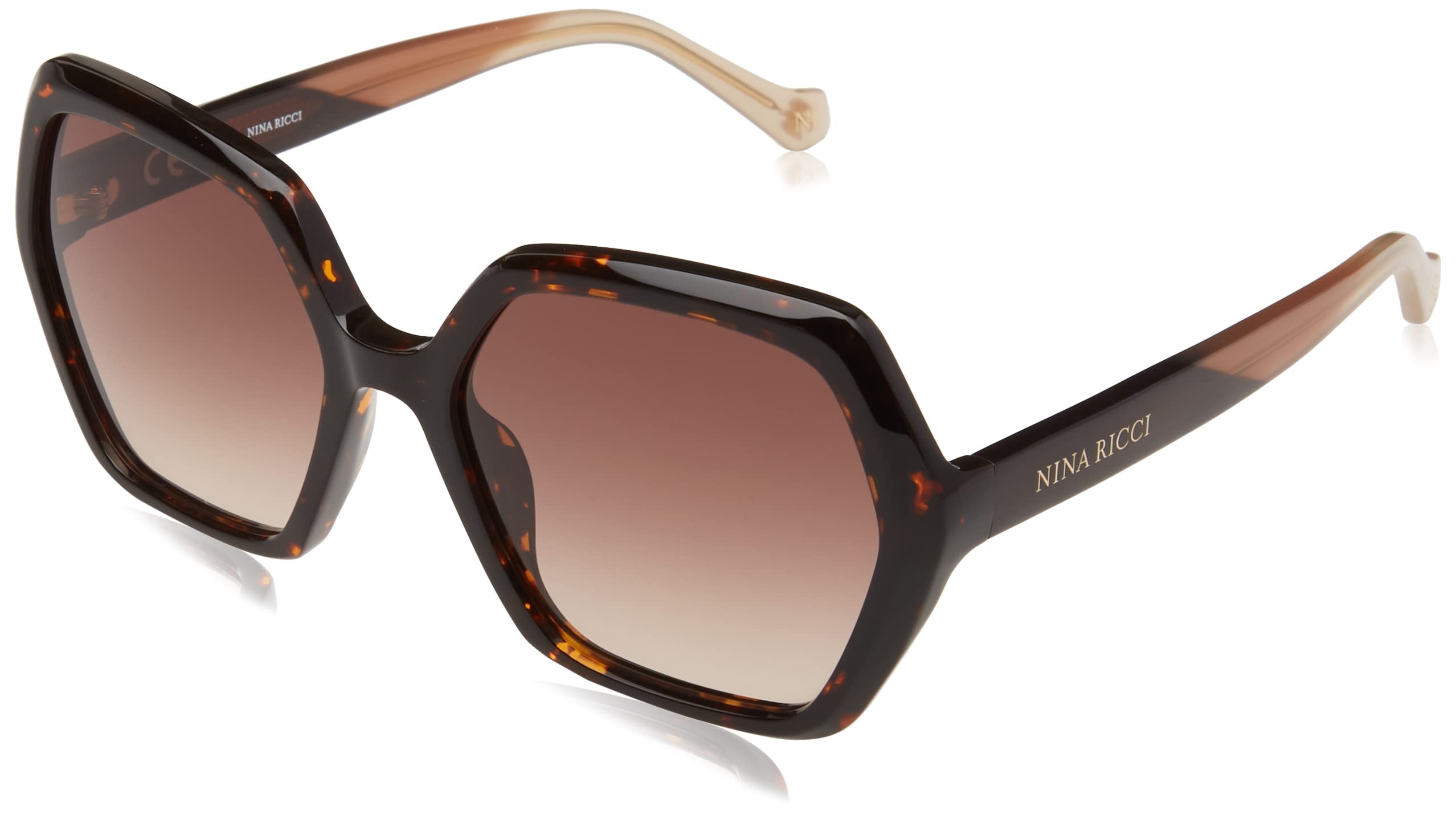 Nina Ricci Damen SNR356 Sonnenbrille, Shiny Havana