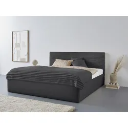 Polsterbett "Vita", grau (anthrazit), L:210cm, Bezug: 100% Polyester, Polsterung: Polsterwatte, Material, Gestell: gepolsterter Holzwerkstoff, WESTFALIA SCHLAFKOMFORT, Betten, auch mit Stauraum erhältlich, inkl. Kopfteilverstellung