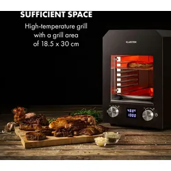 Klarstein Hannibal Hochtemperaturgrill Indoor 2.200W 850°C Edelstahl schwarz Schwarz
