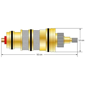 AcquaVapore Mischer Einsatz Messing für Thermostat-Armatur 3 Regler V1