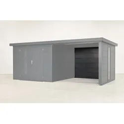 Wolff Finnhaus Rückwand Terrasse 24 für Premium Metall Gartenhäuser