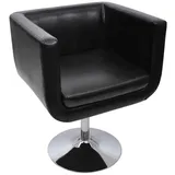 Loungesessel Clubsessel Cocktailsessel aus Kunstleder Höhenverstellbar und Drehbar Schwarz