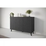 INOSIGN Sideboard »PHUKET«, (1 St.), Modernes Sideboard mit 6 Fächern, Breite 120 cm schwarz