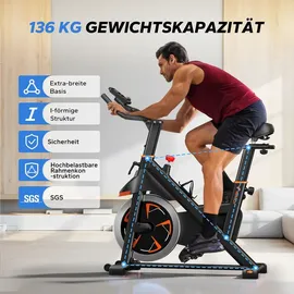 Merach Leises Magnetischer Heimtrainer, Fitnessbike für Zuhause mit Lcd, Tablet-Halter, 0–100 % Widerstand, bis 180 Kg