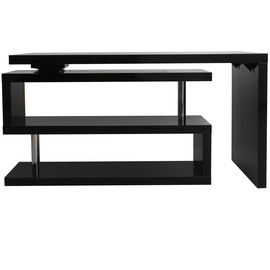 Miliboo Design-Schreibtisch schwarz lackiert verstellbar MAX