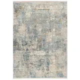 OCI DIE TEPPICHMARKE Teppich »BESTSELLER CAVA«, rechteckig, 8 mm Höhe, Glanz Viskose, mit Fransen, Hoch Tief Struktur, Vintage, Wohnzimmer