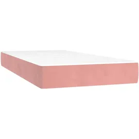 vidaXL Boxspringbett mit Matratze & LED Rosa 200x200 cm Samt