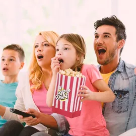 Funx Popcorntüten FX-06208 Rot/Weiß aus Kraftpapier 1 Liter, 80 Stück