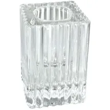 SANDRA RICH Teelichthalter Stripes Square Glas Transparent