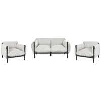 Beliani Lounge Set 3-teilig grau/schwarz