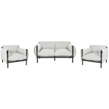 Beliani Lounge Set 3-teilig grau/schwarz