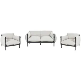 Beliani Lounge Set 3-teilig grau/schwarz